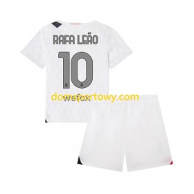 Koszulka AC Milan Rafael Leao 10 Dziecięcy Wyjazdowe Koszulki Piłkarskie 2023-2024 Krótki Rękaw